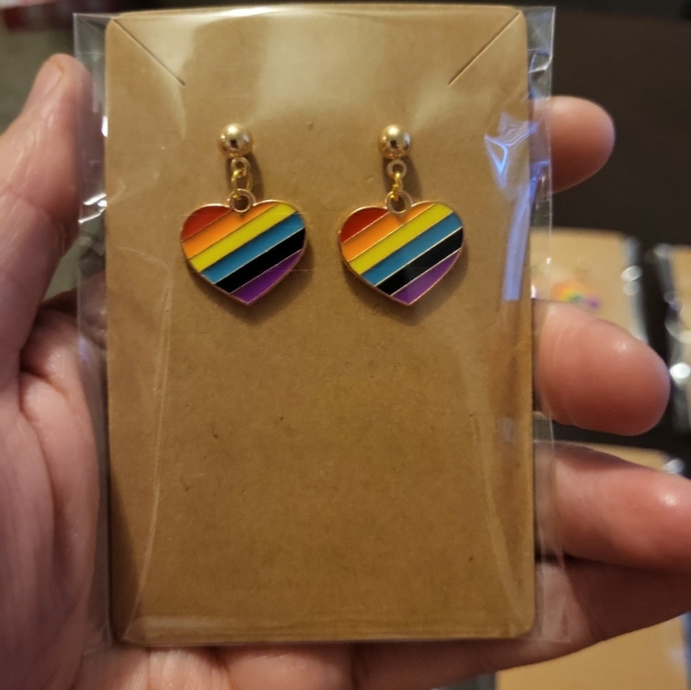 Rainbow Heart Pride Earrings